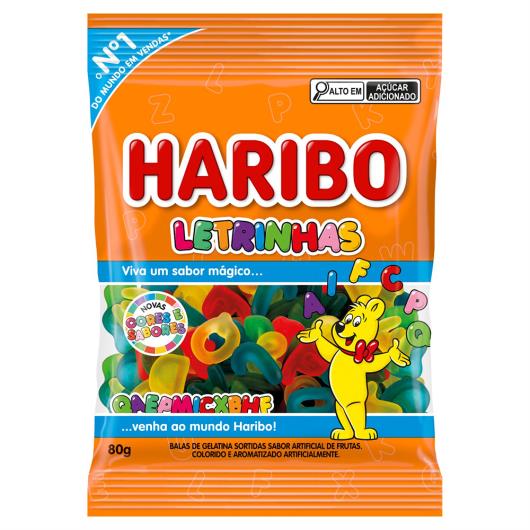 Bala de Gelatina Frutas Letrinhas Haribo Pacote 80g - Imagem em destaque