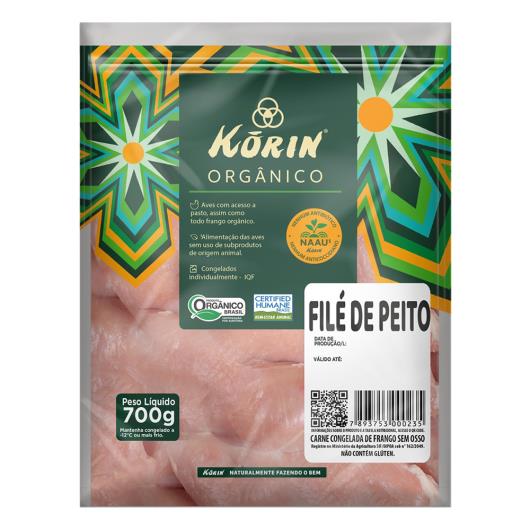 Filé de Peito de Frango Congelado Orgânico sem Osso Korin 700g - Imagem em destaque