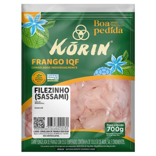 Filezinho Sassami de Frango Congelado Korin Boa Pedida 700g - Imagem em destaque