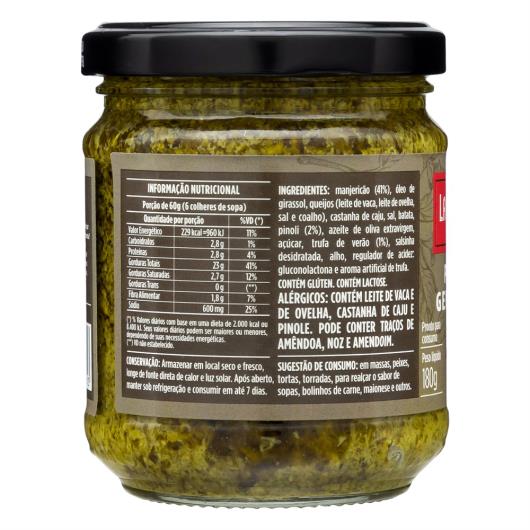 Molho Pesto Genovês Trufado La Pastina Vidro 180g - Imagem em destaque