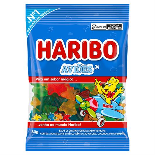 Bala de Gelatina Frutas Aviões Haribo Pacote 80g - Imagem em destaque