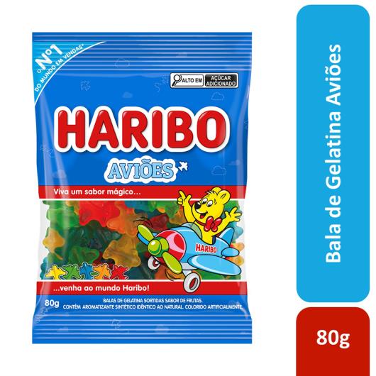 Bala de Gelatina Frutas Aviões Haribo Pacote 80g - Imagem em destaque