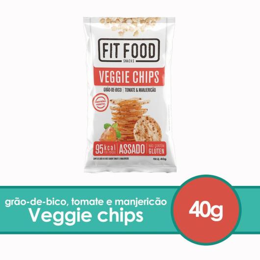 Chips de Grão-de-Bico Assado Tomate & Manjericão Fit Food Pacote 40g - Imagem em destaque