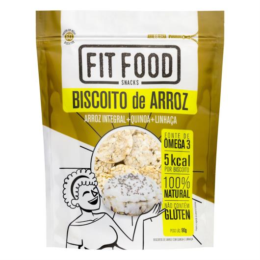Biscoito de Arroz Integral Quinoa e Linhaça Fit Food Pouch 90g - Imagem em destaque
