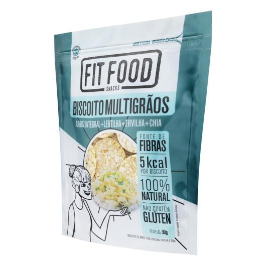 Biscoito de Arroz Integral Multigrãos Fit Food Pouch 90g - Imagem em destaque