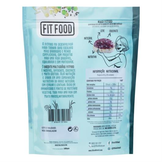 Biscoito de Arroz Integral Multigrãos Fit Food Pouch 90g - Imagem em destaque