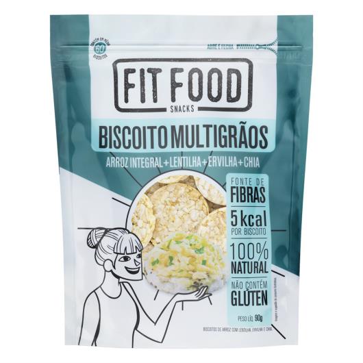 Biscoito de Arroz Integral Multigrãos Fit Food Pouch 90g - Imagem em destaque
