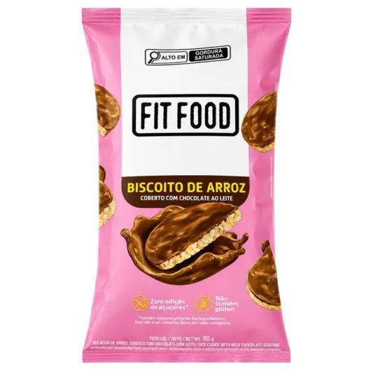 Biscoito de arroz chocolate ao leite Fit Food 60g - Imagem em destaque