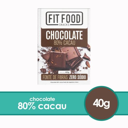 Chocolate 80% Cacau Fit Food Caixa 40g - Imagem em destaque