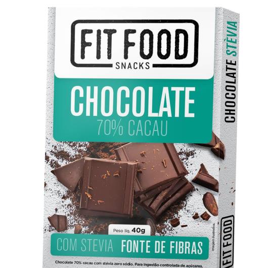 Chocolate 70% Cacau com Stevia Fit Food Caixa 40g - Imagem em destaque
