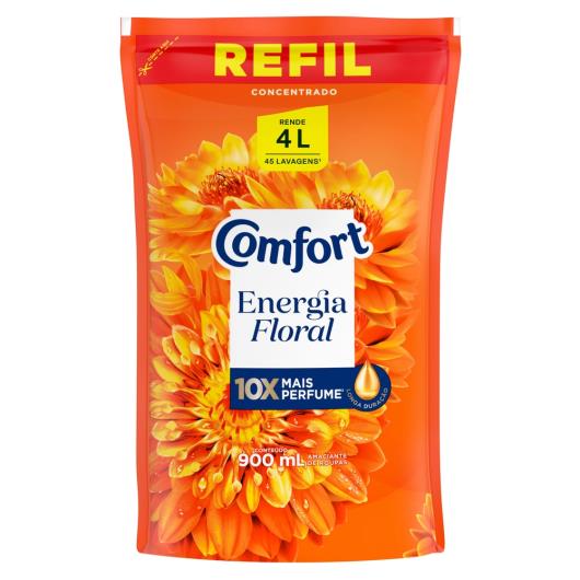 Amaciante Concentrado Comfort Energia Floral Refil 900ml - Imagem em destaque