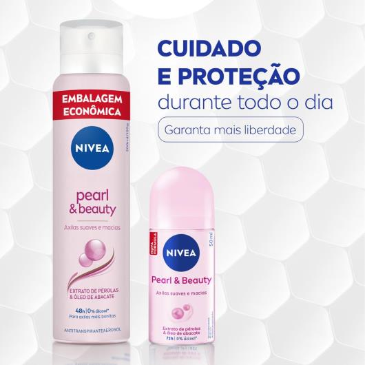 Antitranspirante Aerossol Extrato de Pérolas & Óleo de Abacate Nivea Pearl & Beauty 200ml Spray Embalagem Econômica - Imagem em destaque