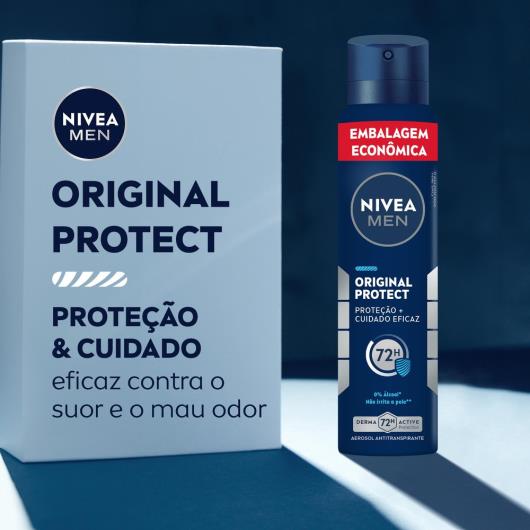 Antitranspirante Aerossol Original Protect Nivea Men 200ml Spray Embalagem Econômica - Imagem em destaque