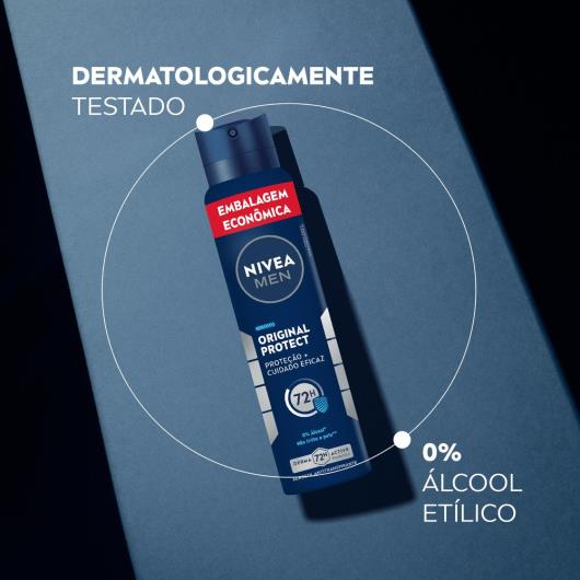 Antitranspirante Aerossol Original Protect Nivea Men 200ml Spray Embalagem Econômica - Imagem em destaque