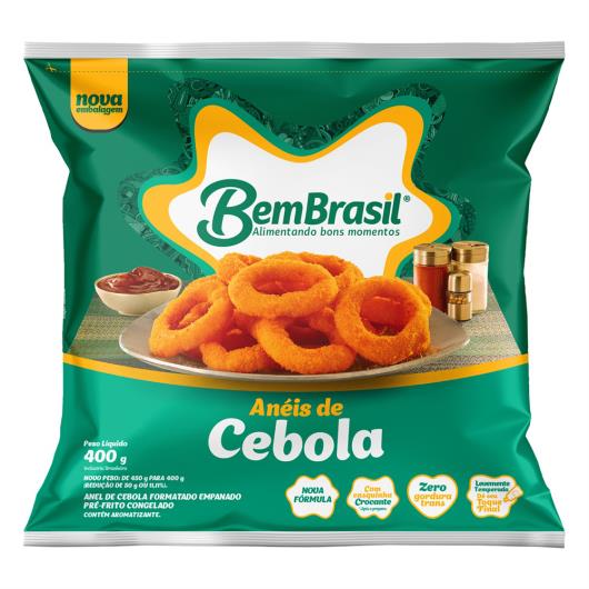 Anéis de Cebola Empanados Pré-Fritos Congelados Bem Brasil Pacote 400g - Imagem em destaque