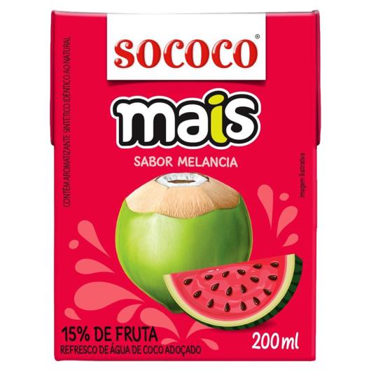 Água de Coco Melancia Sococo Mais Caixa 200ml - Imagem em destaque