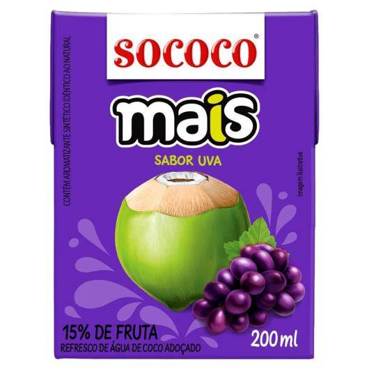 Água de Coco Uva Sococo Mais Caixa 200ml - Imagem em destaque