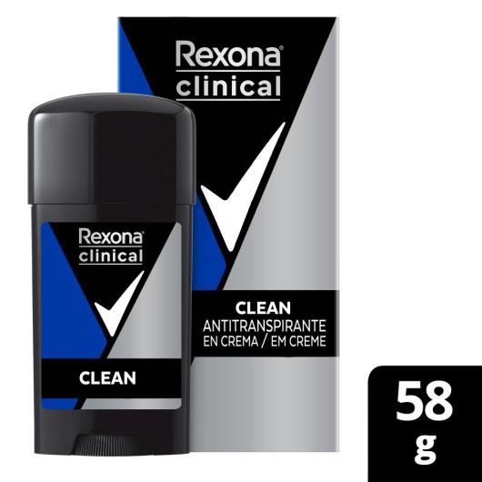 Antitranspirante Creme Clean Rexona Clinical 58g - Imagem em destaque