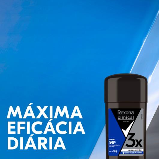 Antitranspirante Creme Clean Rexona Clinical 58g - Imagem em destaque