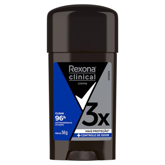 Antitranspirante Creme Clean Rexona Clinical 58g - Imagem em destaque