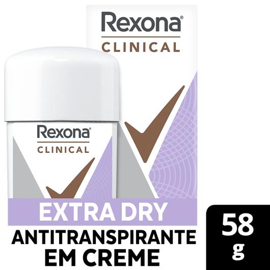Antitranspirante creme extra dry Rexona Clinical 58g - Imagem em destaque