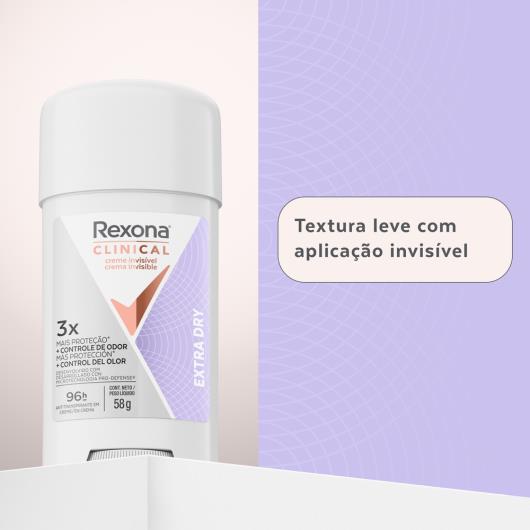 Antitranspirante creme extra dry Rexona Clinical 58g - Imagem em destaque