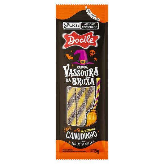 Bala Frutas Vermelhas Azedinha Canudinho Docile Cabo da Vassoura da Bruxa Pacote 15g - Imagem em destaque