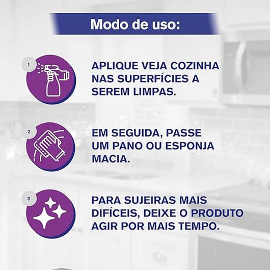 Limpador cozinha desengordurante lavanda Veja sachê 400ml - Imagem em destaque