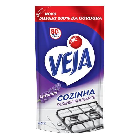Limpador cozinha desengordurante lavanda Veja sachê 400ml - Imagem em destaque