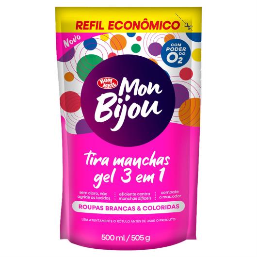 Tira-Manchas Gel Roupas Brancas e Coloridas Mon Bijou Sachê 500ml Refil Econômico - Imagem em destaque
