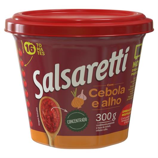 Extrato de Tomate Concentrado com Cebola e Alho Salsaretti Pote 300g - Imagem em destaque