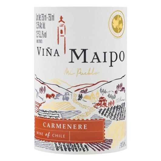 Vinho Chileno Tinto Maipo Mi Pueblo Carménère Valle Central Garrafa 750ml - Imagem em destaque