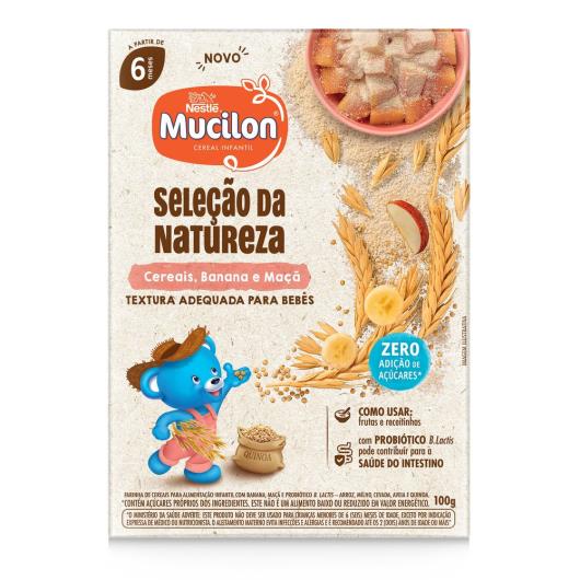 Cereal Infantil Cereais, Banana e Maçã Mucilon Seleção da Natureza Caixa 100g - Imagem em destaque