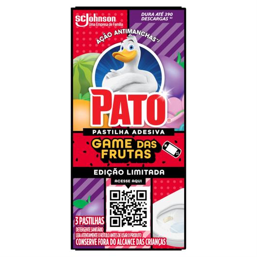 Detergente Sanitário Pastilha Adesiva Game das Frutas Pato 3 Unidades - Imagem em destaque