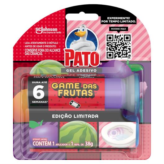 Detergente Sanitário Gel Adesivo com Aplicador Game das Frutas Pato 38g Refil - Imagem em destaque