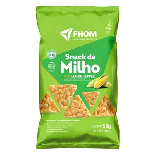 Snack de Milho Sabor Lemon Pepper Fhom 55g - Imagem em destaque