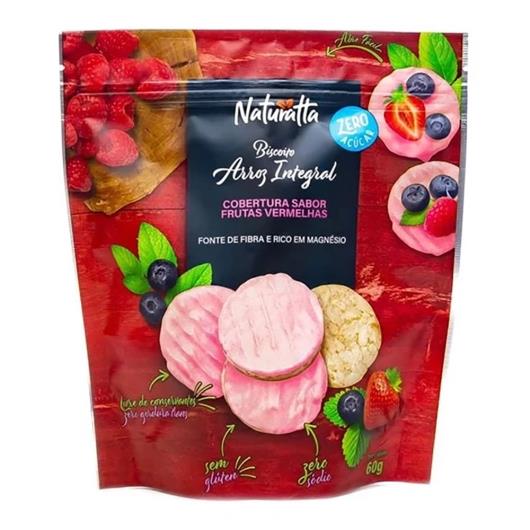 Biscoito Arroz Naturatta Frutas Vermelhas Integral Zero Açúcar 60g - Imagem em destaque