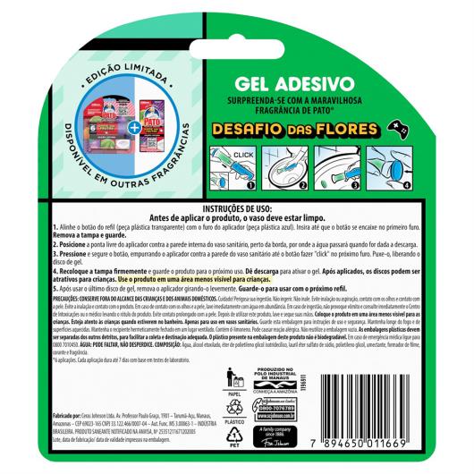 Detergente Sanitário Gel Adesivo com Aplicador Desafio das Flores Pato 38g Refil - Imagem em destaque