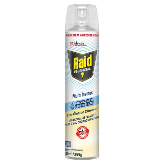 Inseticida Aerossol Multi-Insetos Óleo de Citronela Raid Essencial Frasco 420ml Spray - Imagem em destaque