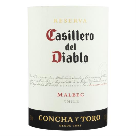 Vinho Chileno Tinto Seco Reserva Casillero del Diablo Malbec Valle Central Garrafa 750ml - Imagem em destaque