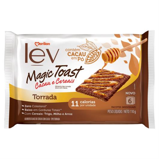 Torrada Cacau e Cereais Marilan Lev Magic Toast Pacote 110g 6 Unidades - Imagem em destaque