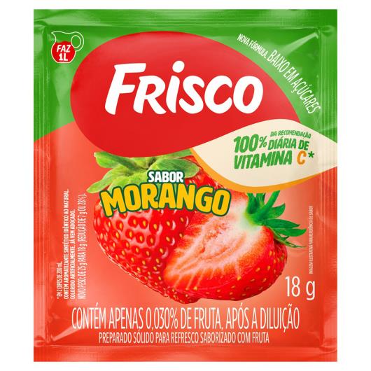 Refresco em Pó Morango Frisco Pacote 18g - Imagem em destaque