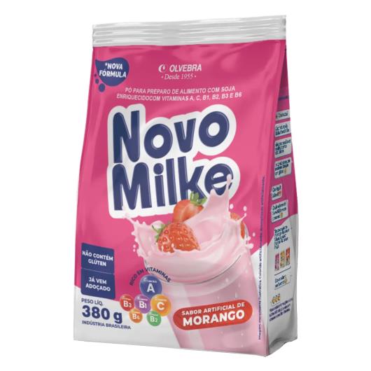 Pó Para Preparado de Alimento Com Soja Novo Milke Morango 380g - Imagem em destaque