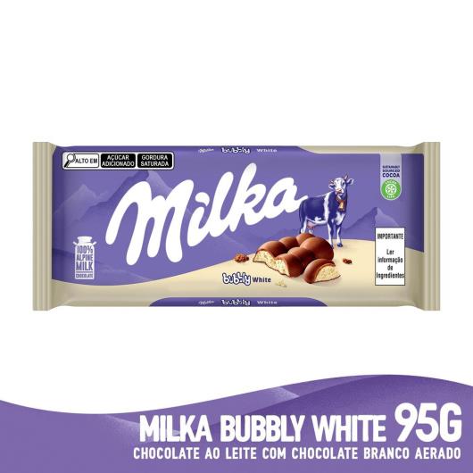 Chocolate Ao Leite E Chocolate Branco Milka Bubbly 95G - Imagem em destaque