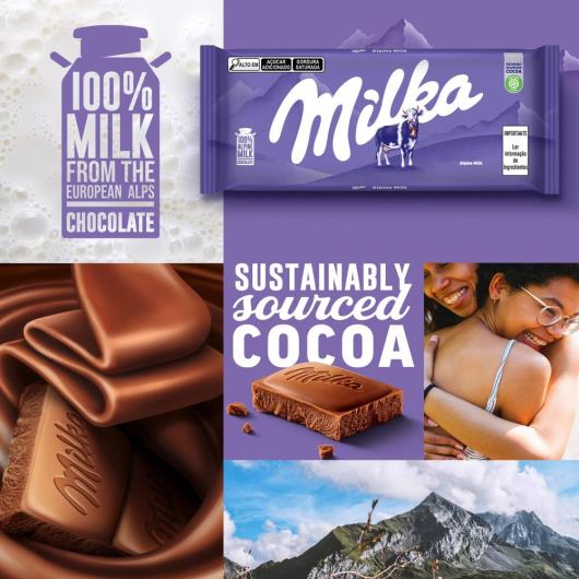 Chocolate Ao Leite E Chocolate Branco Milka 100g - Imagem em destaque