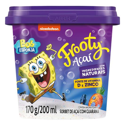 Sorbet Açaí com Guaraná Bob Esponja Frooty Pote 200ml - Imagem em destaque