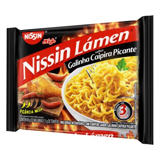 Macarrão Instantâneo Lámen Galinha Caipira Picante Nissin Miojo Pacote 85g - Imagem em destaque