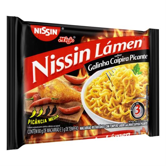 Macarrão Instantâneo Lámen Galinha Caipira Picante Nissin Miojo Pacote 85g - Imagem em destaque