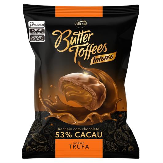 Bala Trufa Recheio Chocolate 53% Cacau Butter Toffees Intense Pacote 90g - Imagem em destaque