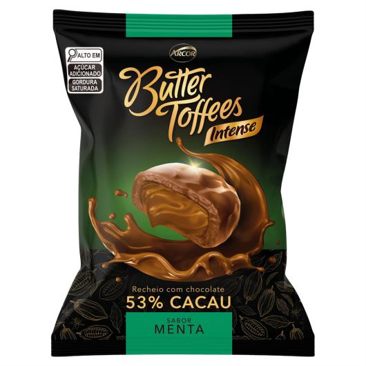 Bala Menta Recheio Chocolate 53% Cacau Butter Toffees Intense Pacote 90g - Imagem em destaque